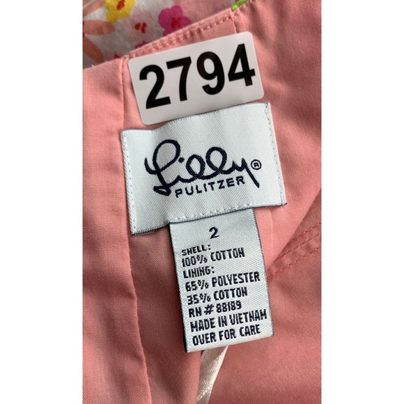 Lilly Pulitzer Strapless Dress Sz‎ 2 Back Tie Negresco Spring 05 French Riviera - Picture 16 of 16